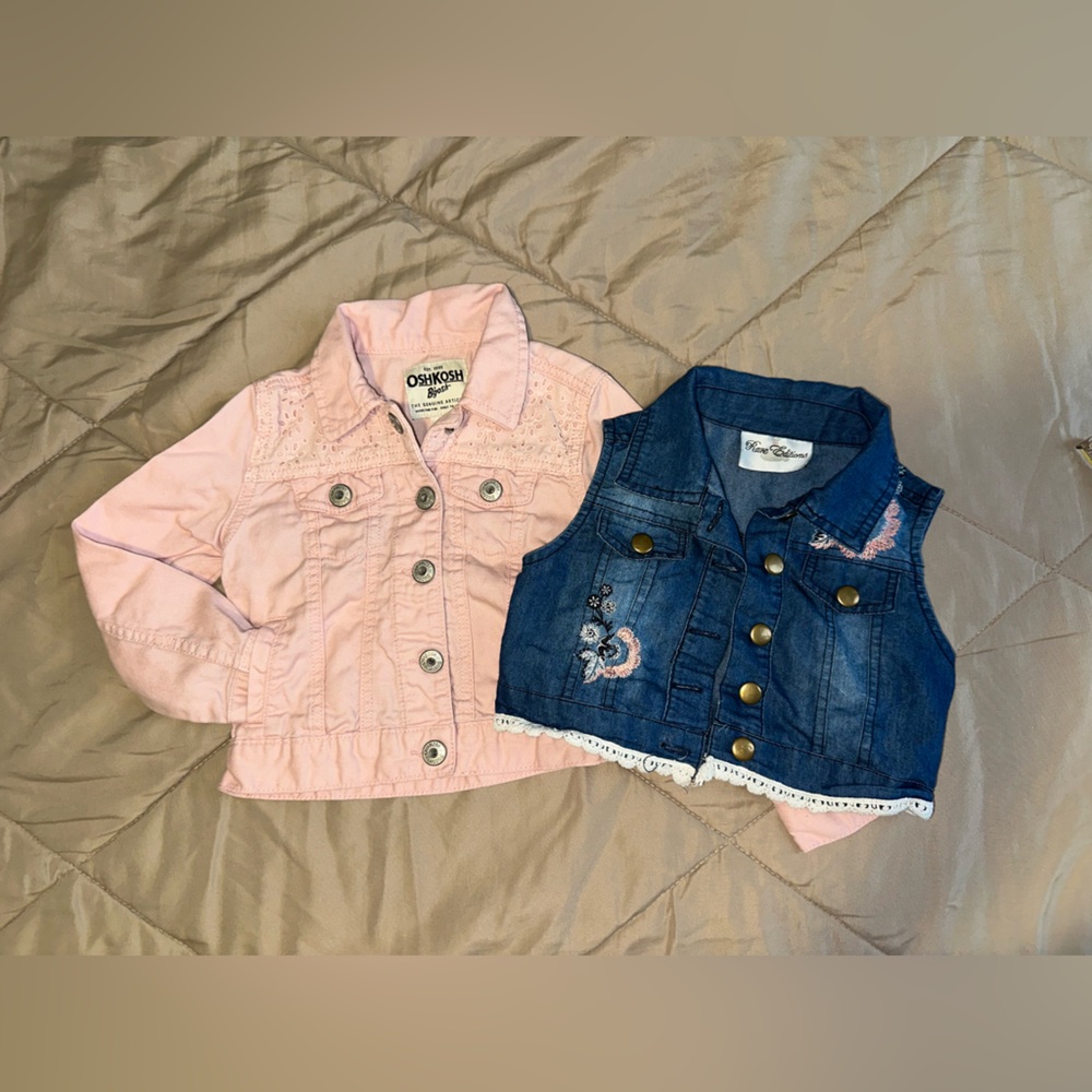 OshKosh B'gosh Pink Jacket and Blue Denim Vest